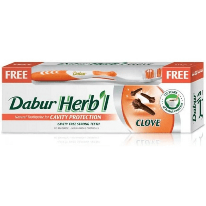 دابر هيربال معجون قرنفل 140 جم + فرشة