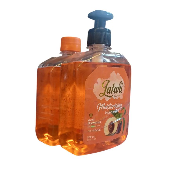لاتوا هاند ووش خوخ 500 مل + قطعة مجانا