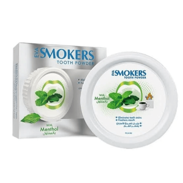 ايفا سموكرز بودرة اسنان بالمنثول للتصبغات 40 جم