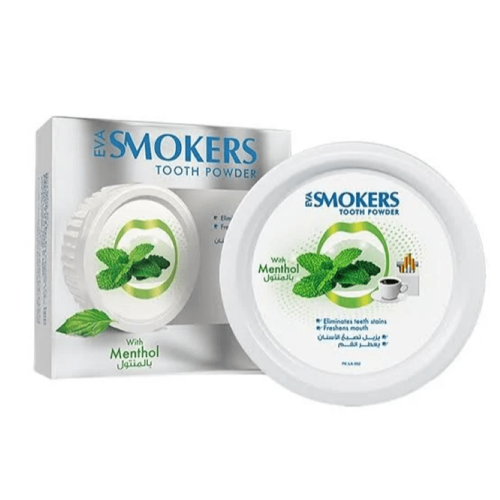 ايفا سموكرز بودرة اسنان بالمنثول للتصبغات 40 جم
