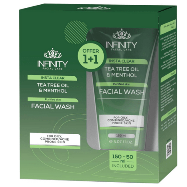انفينيتي انستاكلير غسول البشرة الدهنية 150 مل + قطعة 50 مل