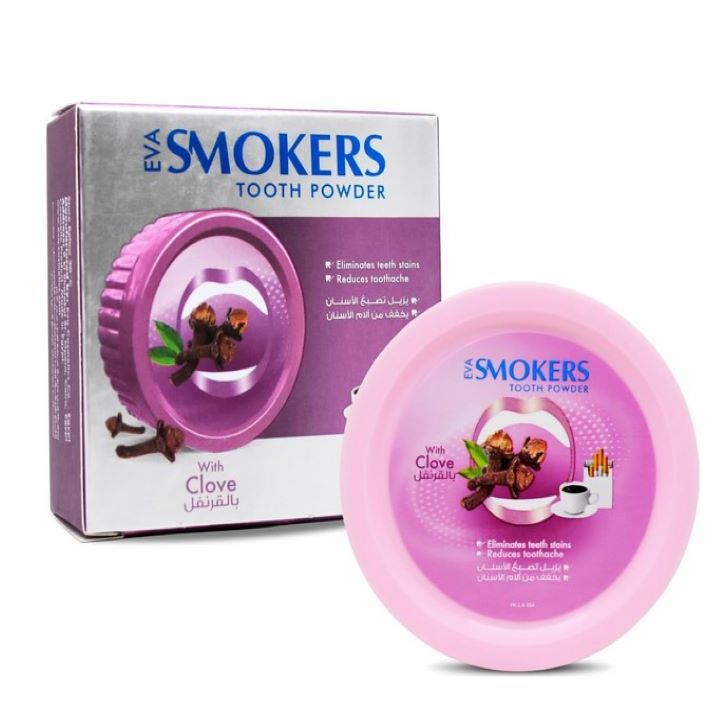 ايفا سموكرز بودرة اسنان بالقرنفل للتصبغات 40 جم