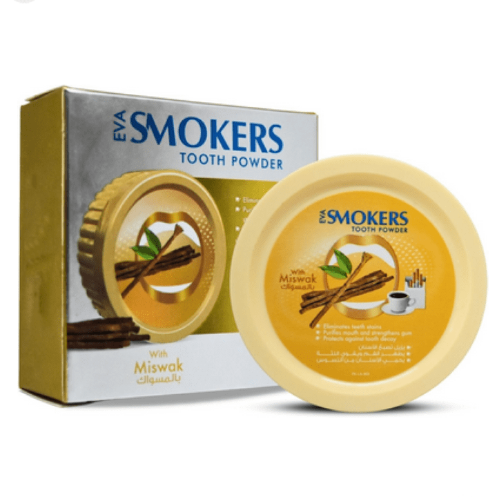 ايفا سموكرز بودرة اسنان بالمسواك للتصبغات 40 جم