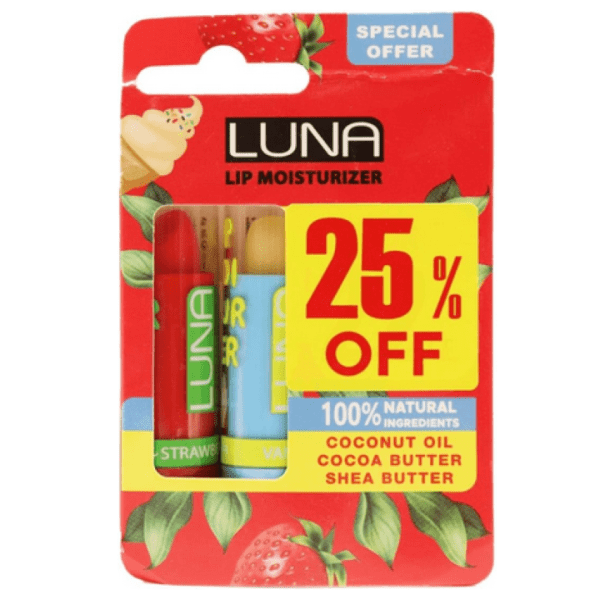 لونا ليب بالم عرض قطعتين فراولة + فانيليا