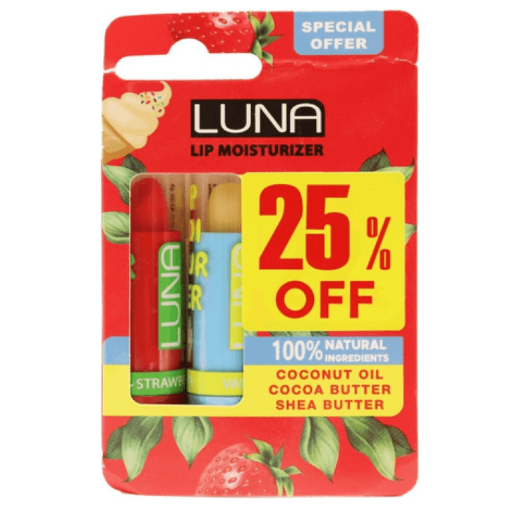 لونا ليب بالم عرض قطعتين فراولة + فانيليا