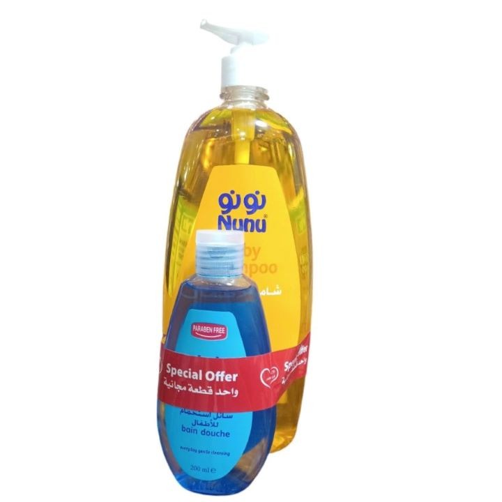 نونو شامبو اطفال 1000 مل + سائل استحمام 200 مل