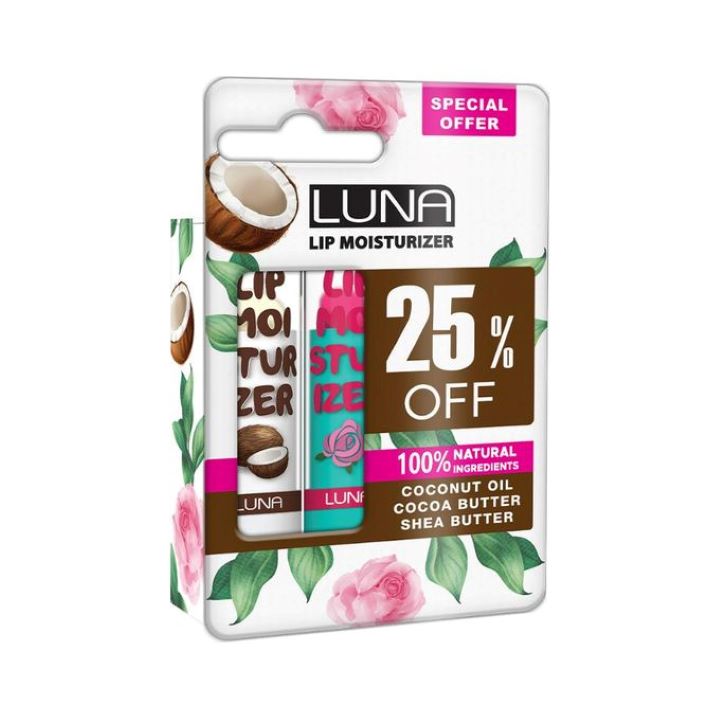 لونا ليب بالم عرض قطعتين ورد + جوز هند
