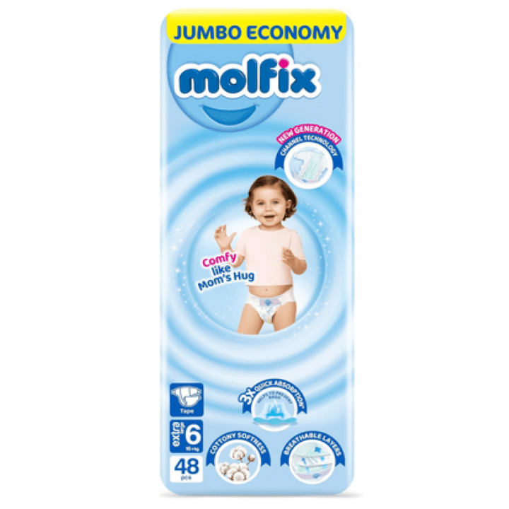 مولفيكس حفاضات اطفال رقم 6 48 حفاضة