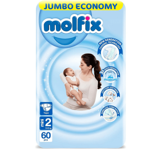 مولفيكس حفاضات اطفال رقم 2 60 حفاضة