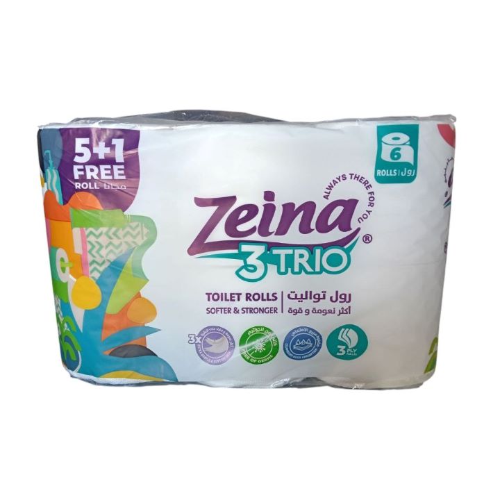 زينة تريو مناديل تواليت عرض 6 بكرة