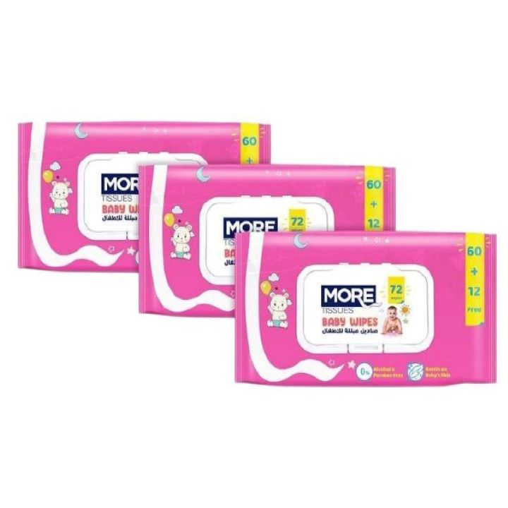وايت مور مناديل مبللة للاطفال 72 منديل