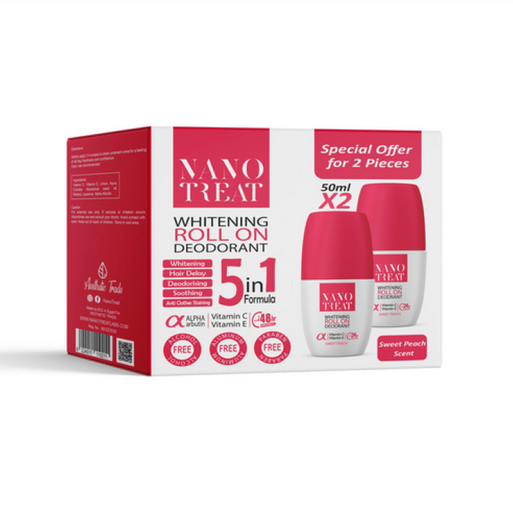 نانو تريت مزيل عرق رول خوخ 50 مل عرض 1+1