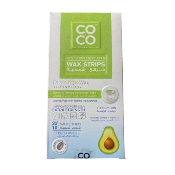كوكو واكس شرائح شمعية للبشرة الجافة بالافوكادو  10 قطعة