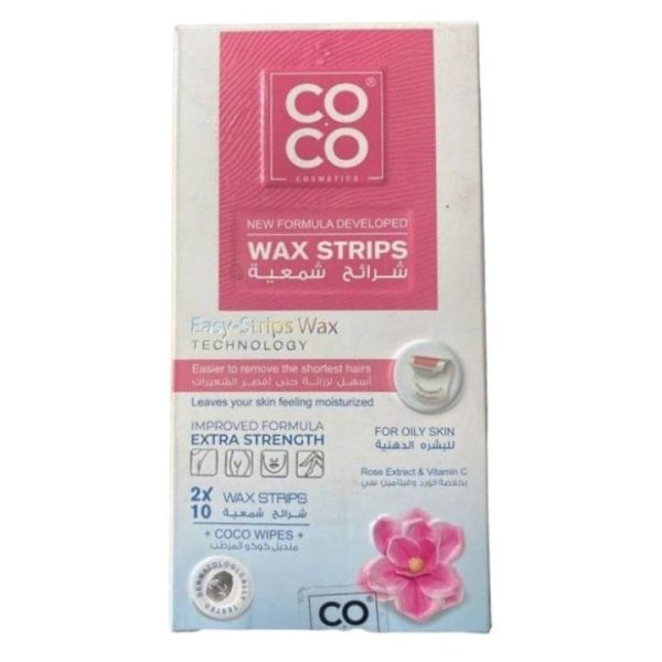 كوكو واكس شرائح شمعية للبشرة الدهنية بالورد  10 قطعة