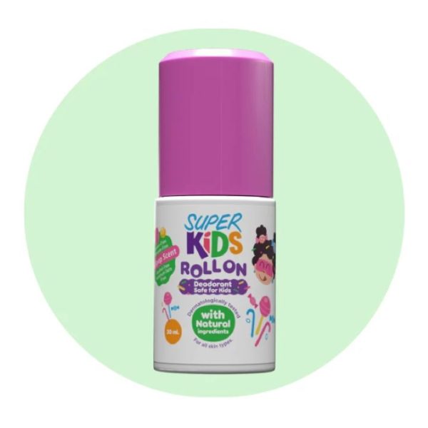 سوبر كيدز مزيل عرق رول للاطفال برائحة اللولي بوب 30 مل