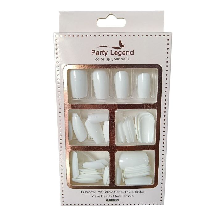 اظافر 96 قطعة ابيض