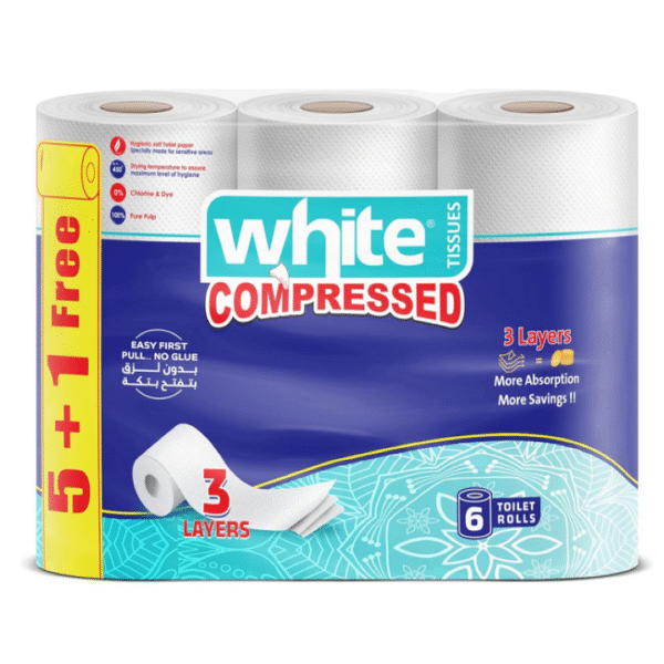 وايت مناديل تواليت 3 طبقات عرض 6 بكرة