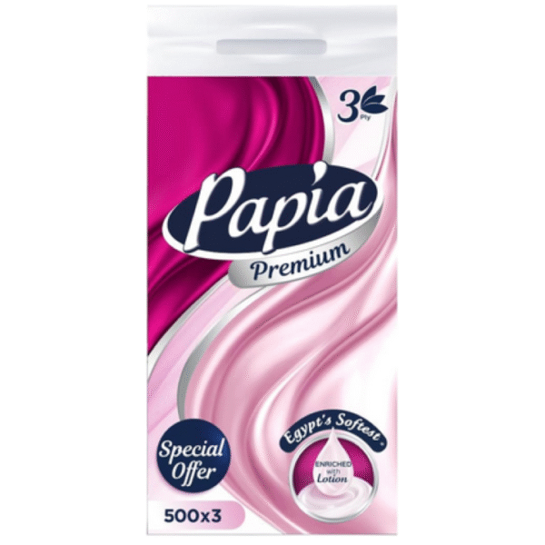 بابيا بريميوم مناديل سحب 500 عرض 3 قطع