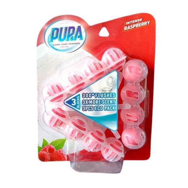 بيورا منظف ومعطر تواليت 4 كرات بالتوت 3 قطع