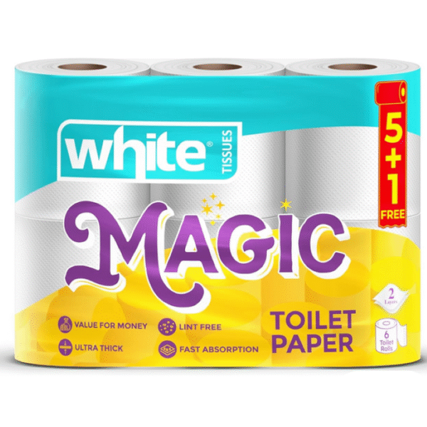 وايت ماجيك مناديل تواليت عرض 6 بكرة