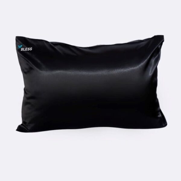 بليس كيس مخدة ستان اسود + توكة