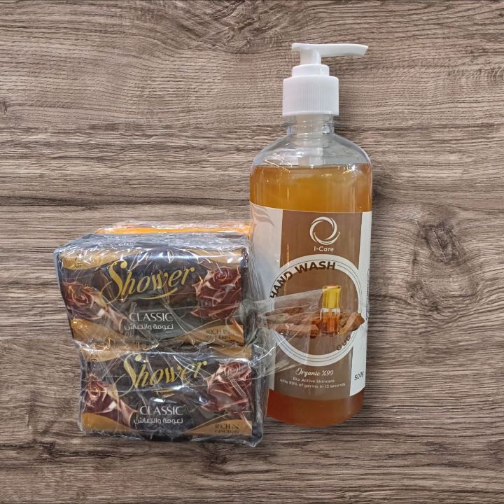 اي كير هاند ووش 500 جم + 8 قطع صابون شاور 110 جم