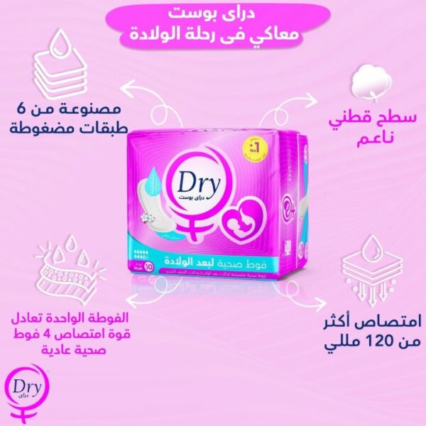 دراي بوست  فوط بعد الولادة 10 فوطة