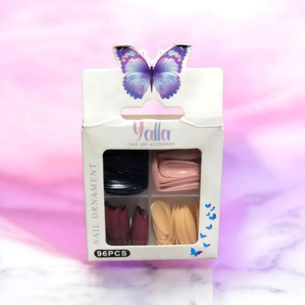 اظافر الوان فراشة 96 قطعة