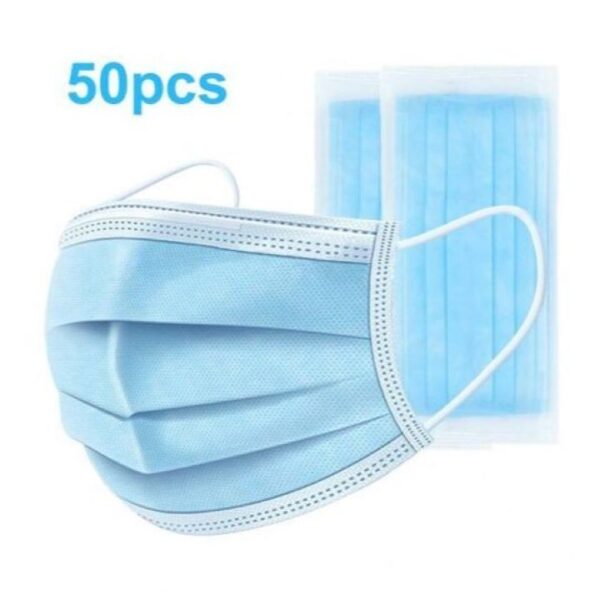 كمامة طبية كبار مغلفة ازرق 50 قطعة