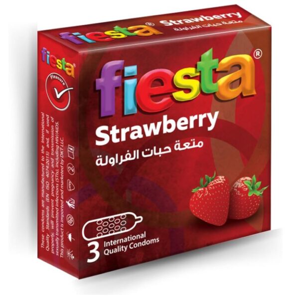 فيستا عازل طبي محبب فراولة علبة 3 قطعة
