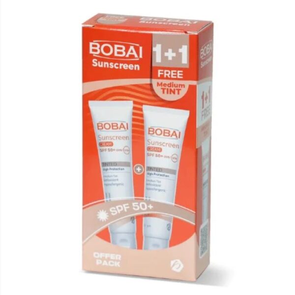 بوباي صن بلوك +SPF 50 كريم تنتد 60 مل عرض قطعتين