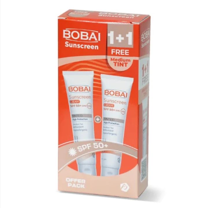 بوباي صن بلوك +SPF 50 كريم تنتد 60 مل عرض قطعتين